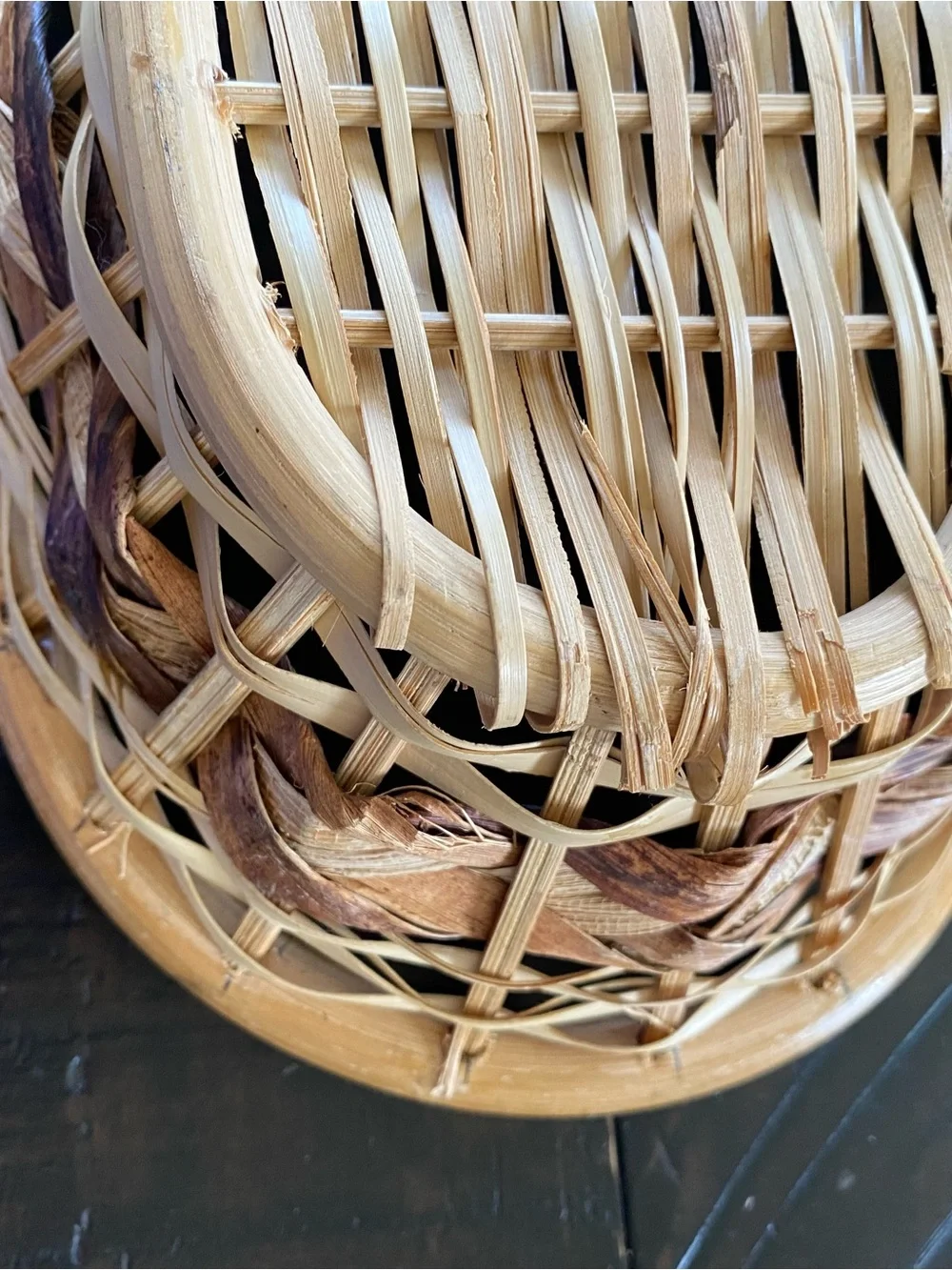 Woven Oval Serving Basket - Natural Brown